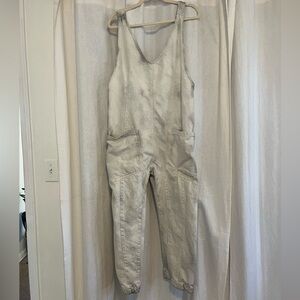 We the Free / Free People High Roller Jumpsuit BLEACHED M